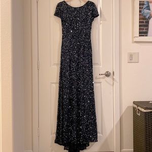 Adrianna Papell formal gown. Navy blue with sequined. Size 6.